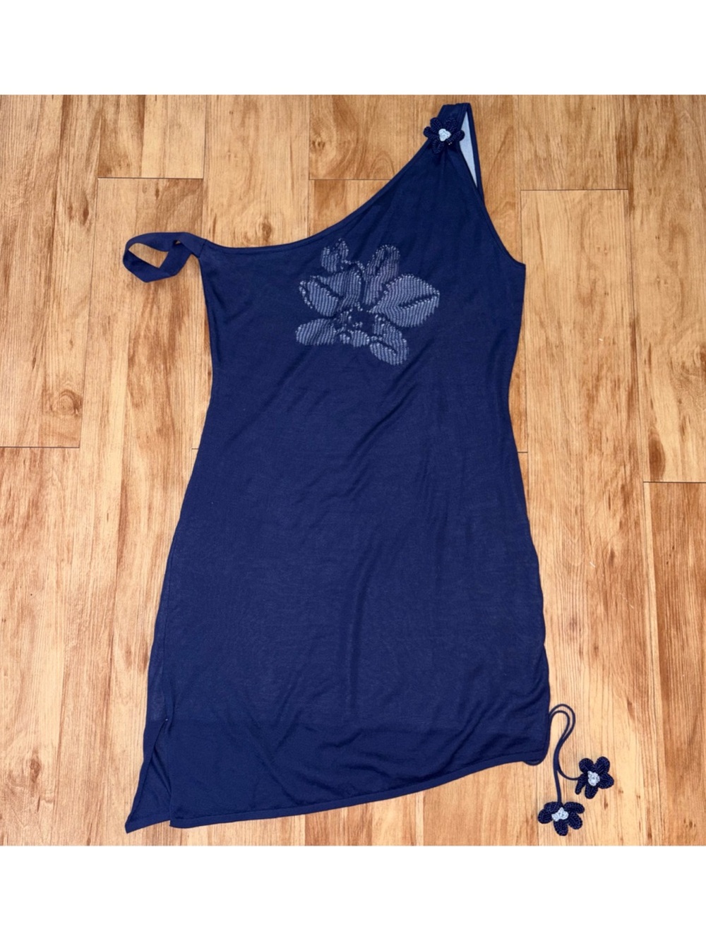 Voight One-Shoulder Floral Knit Dress